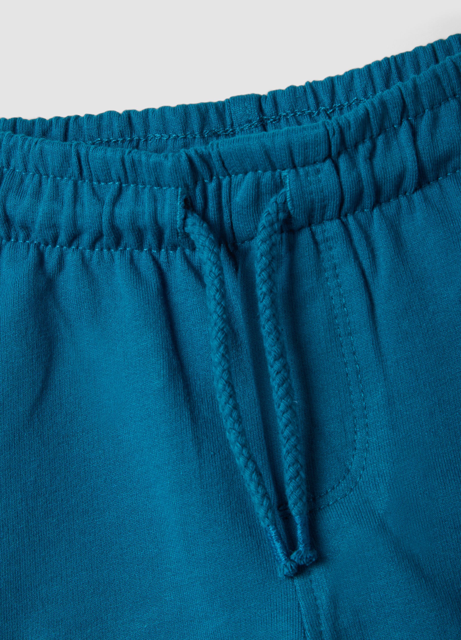 Boys&rsquo; blue pure cotton shorts with elasticated waistband