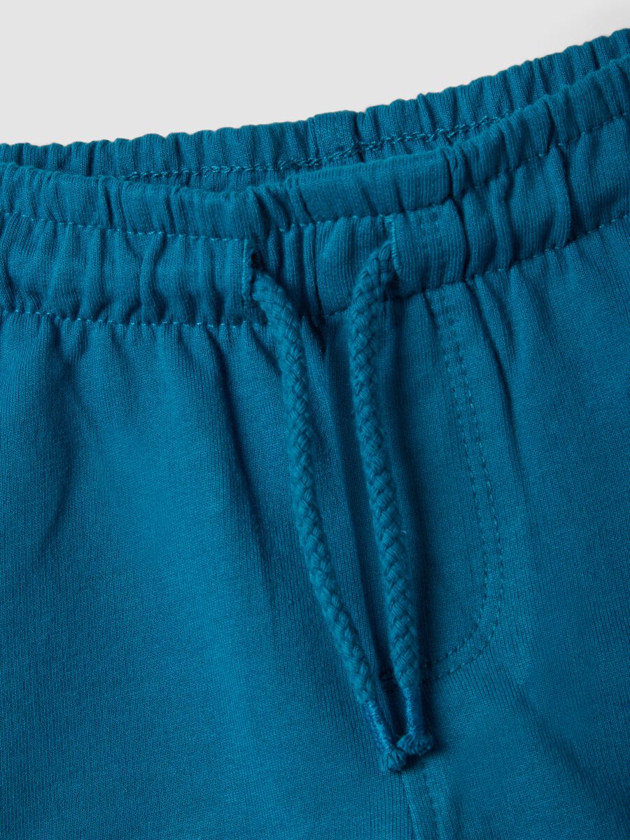 Boys&rsquo; blue pure cotton shorts with elasticated waistband_2
