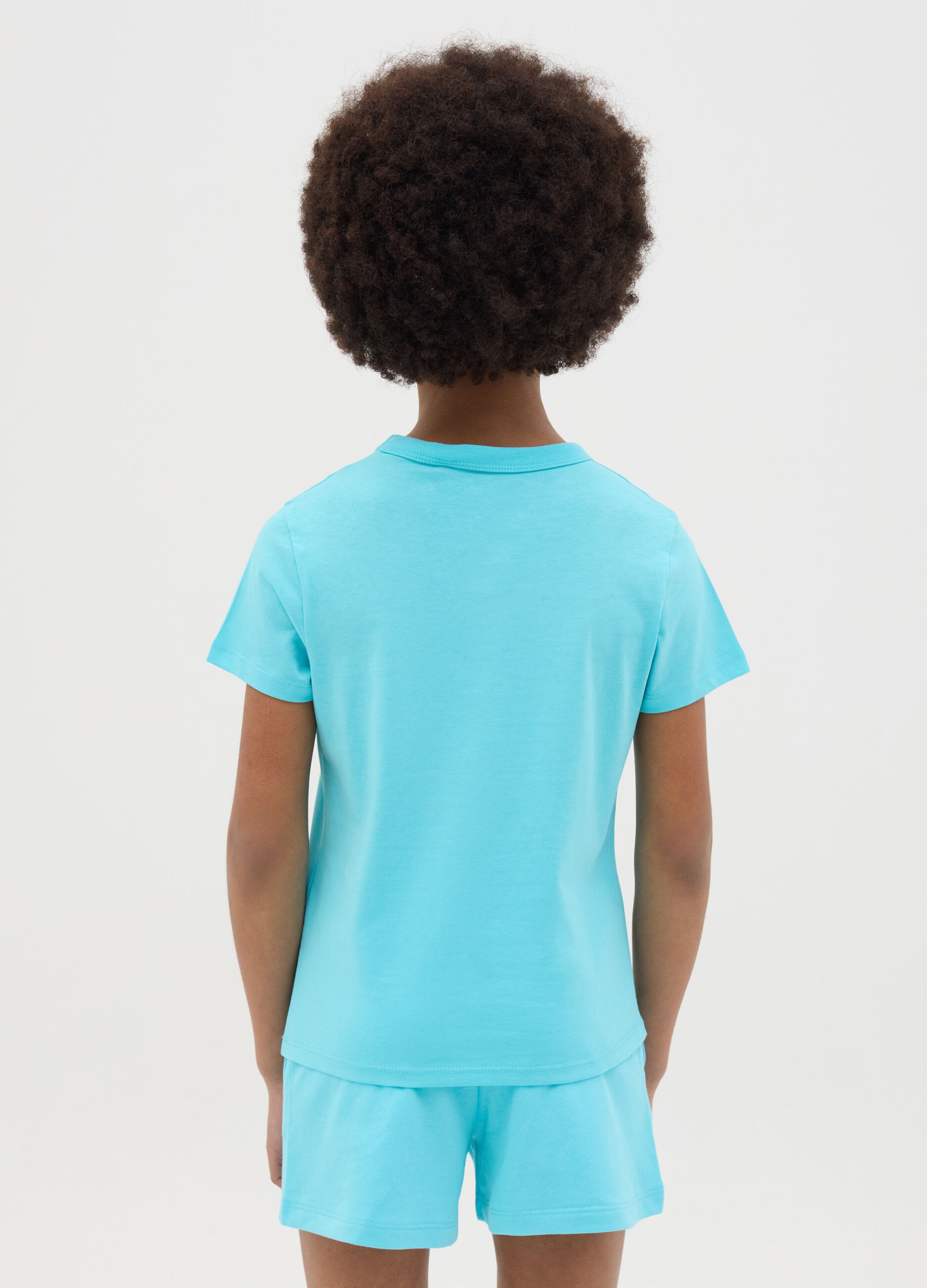 T-shirt Essential azzurra in cotone organico 