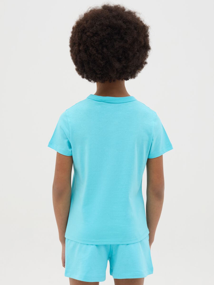 T-shirt Essential azzurra in cotone organico _2