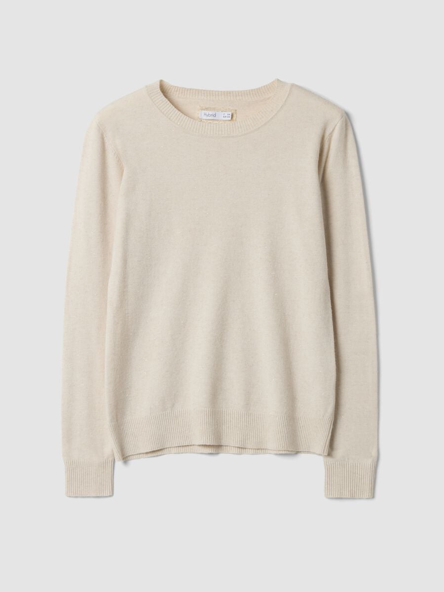 Beige viscose-blend jumper with m&eacute;lange yarns_4
