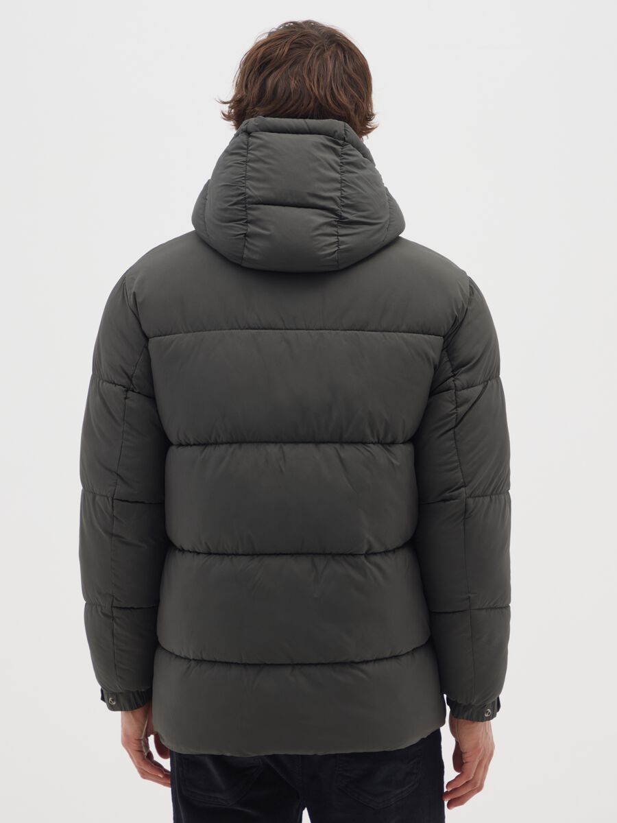 Green padded jacket, regular fit with zip and buttons_2