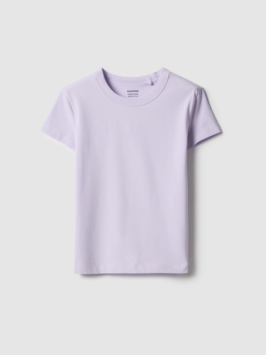 Girls' purple cotton blend T-shirt regular fit_3