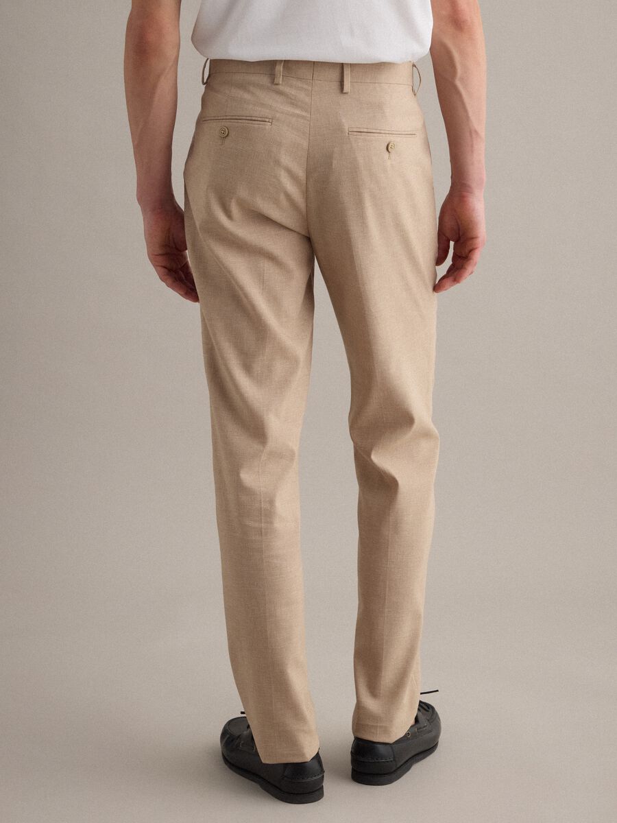 Beige Slim Fit Trousers_2