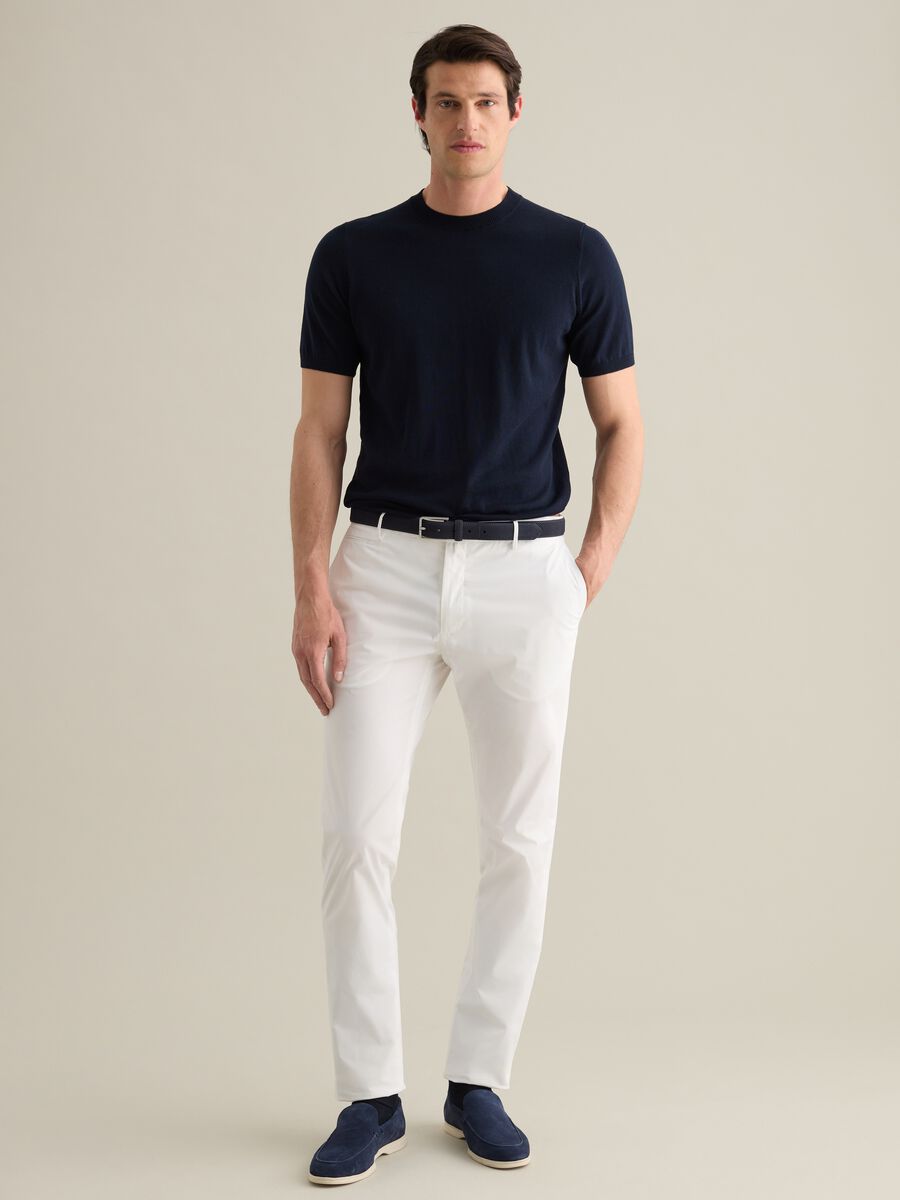 Blue T-shirt in cotton and silk_1