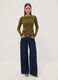 Olive green cable-knit crew neck jumper, regular fit_1