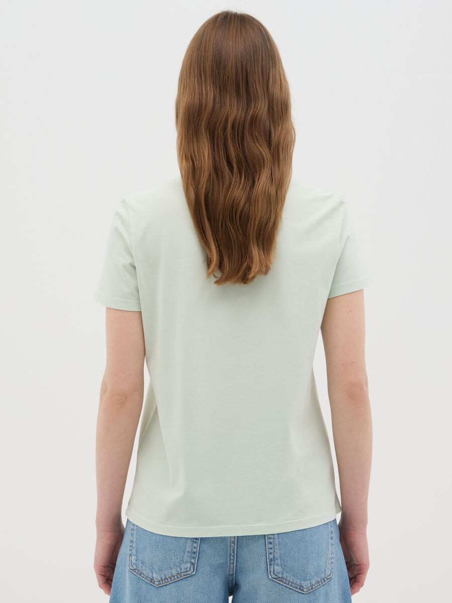 Women’s green regular-fit T-shirt in 100% cotton_2