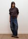 Brown cotton-blend sweatshirt with rhinestones_1
