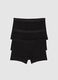 Tripack stretch cotton black boxer shorts regular fit_0