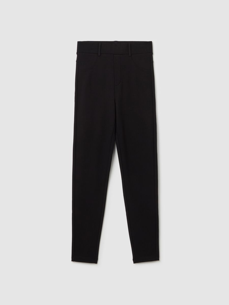 Solid colour Milano stitch leggings_4