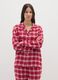 Red and white checked regular fit cotton blend pyjamas_1
