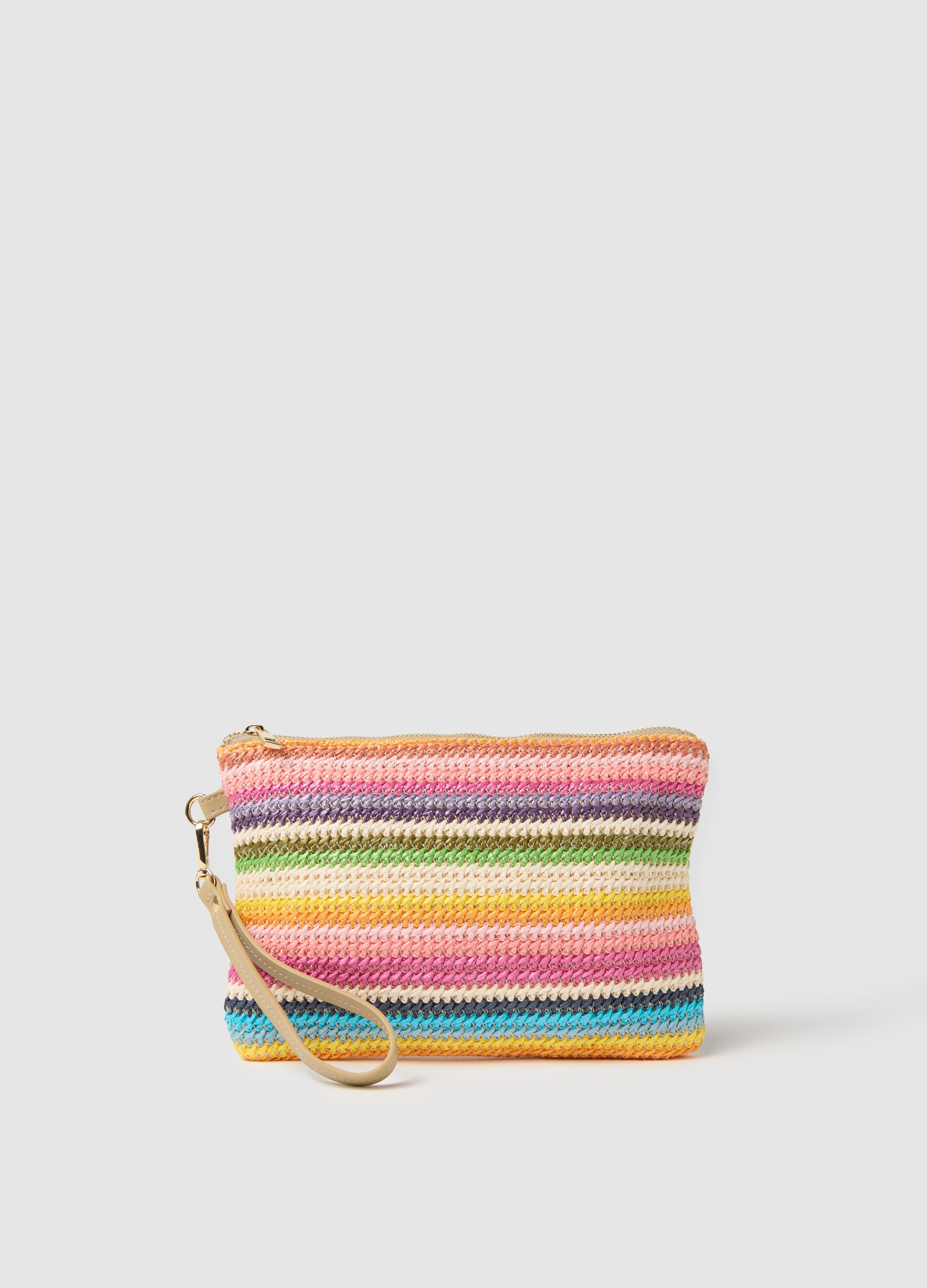 Multicolour Striped Pouch