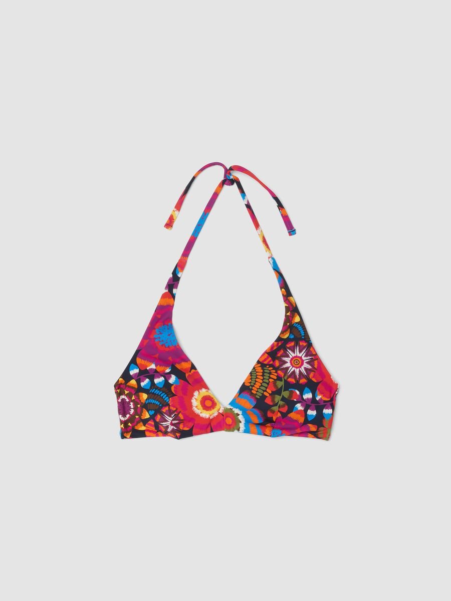 Top bikini multicolor in tessuto elasticizzato a triangolo_4