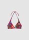 Multicolour stretch triangle bikini top_4