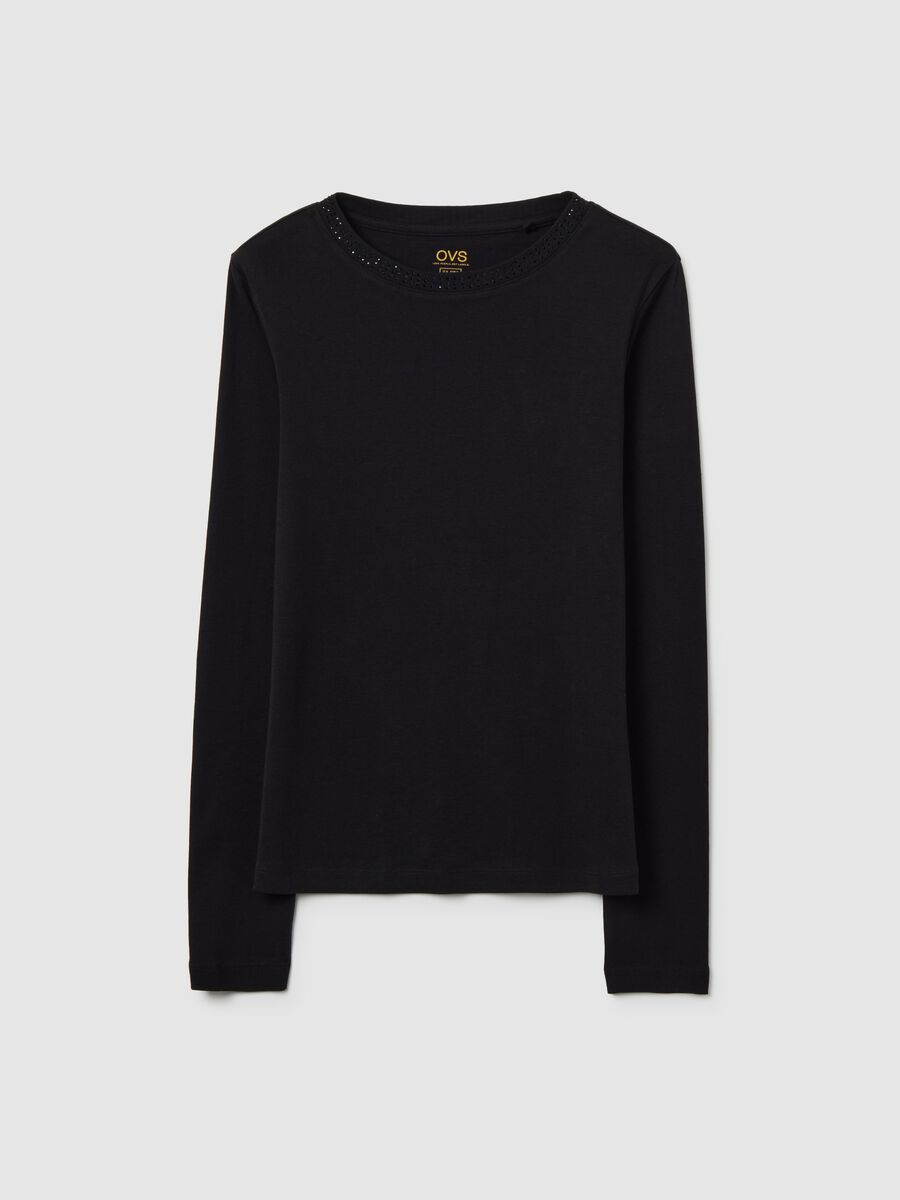Maglietta in puro cotone nero regular fit_4