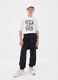 Black pure organic cotton jogger trousers for boys, relaxed fit_0