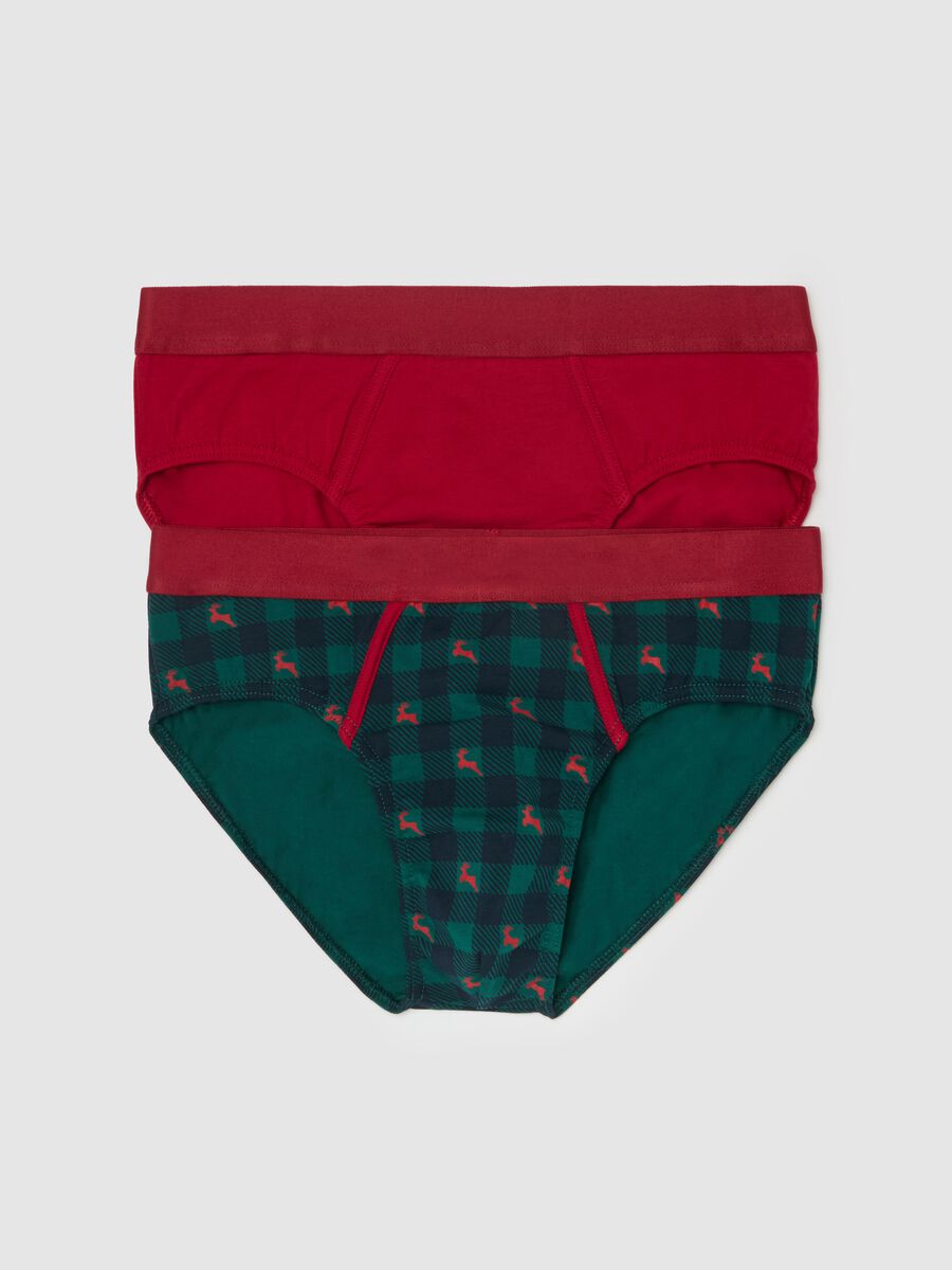 Two-pack briefs in organic cotton with tartan pattern_4