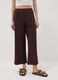 Pantaloni culotte marroni in misto viscosa_2