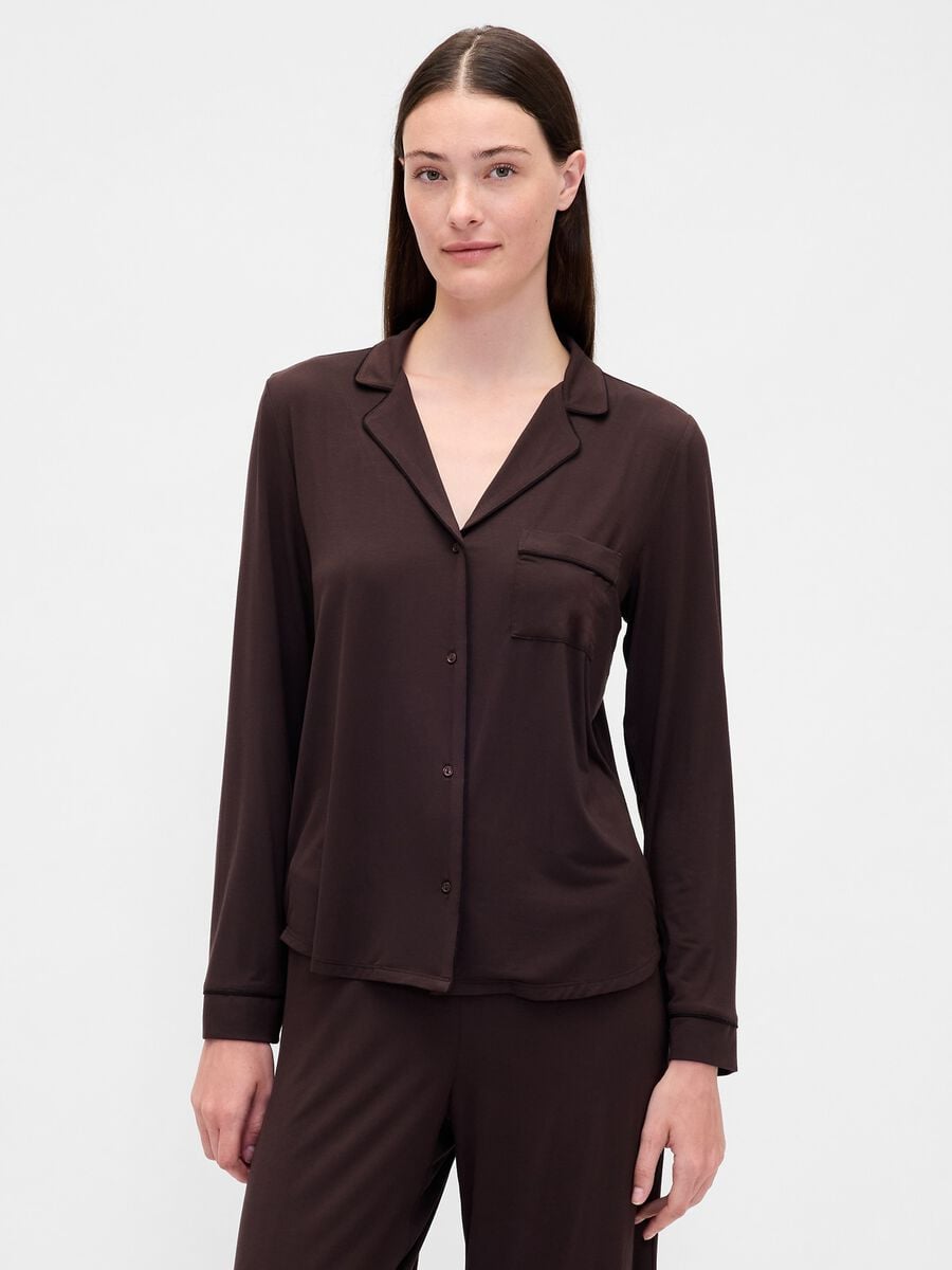Brown stretch modal pyjamas_0