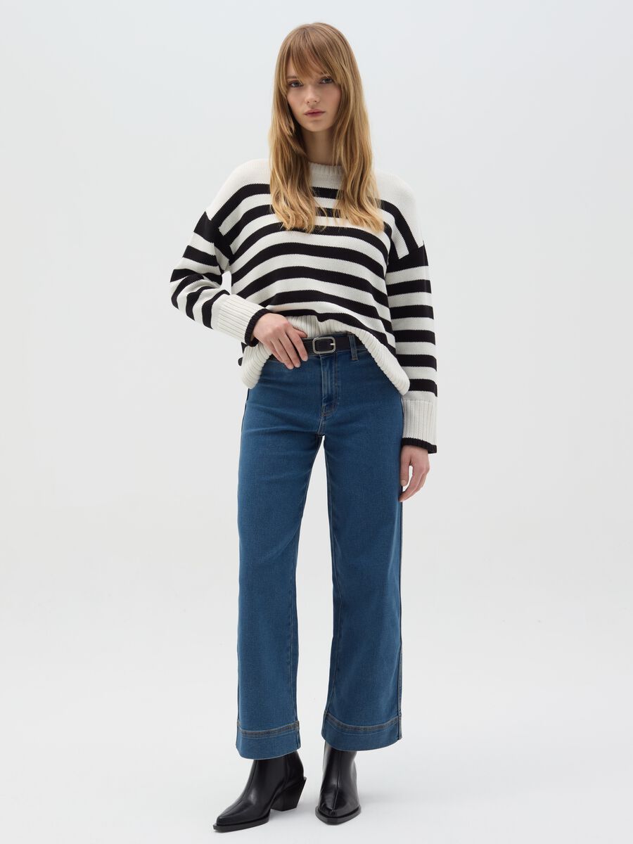 Flare-fit high-rise culotte jeans_0