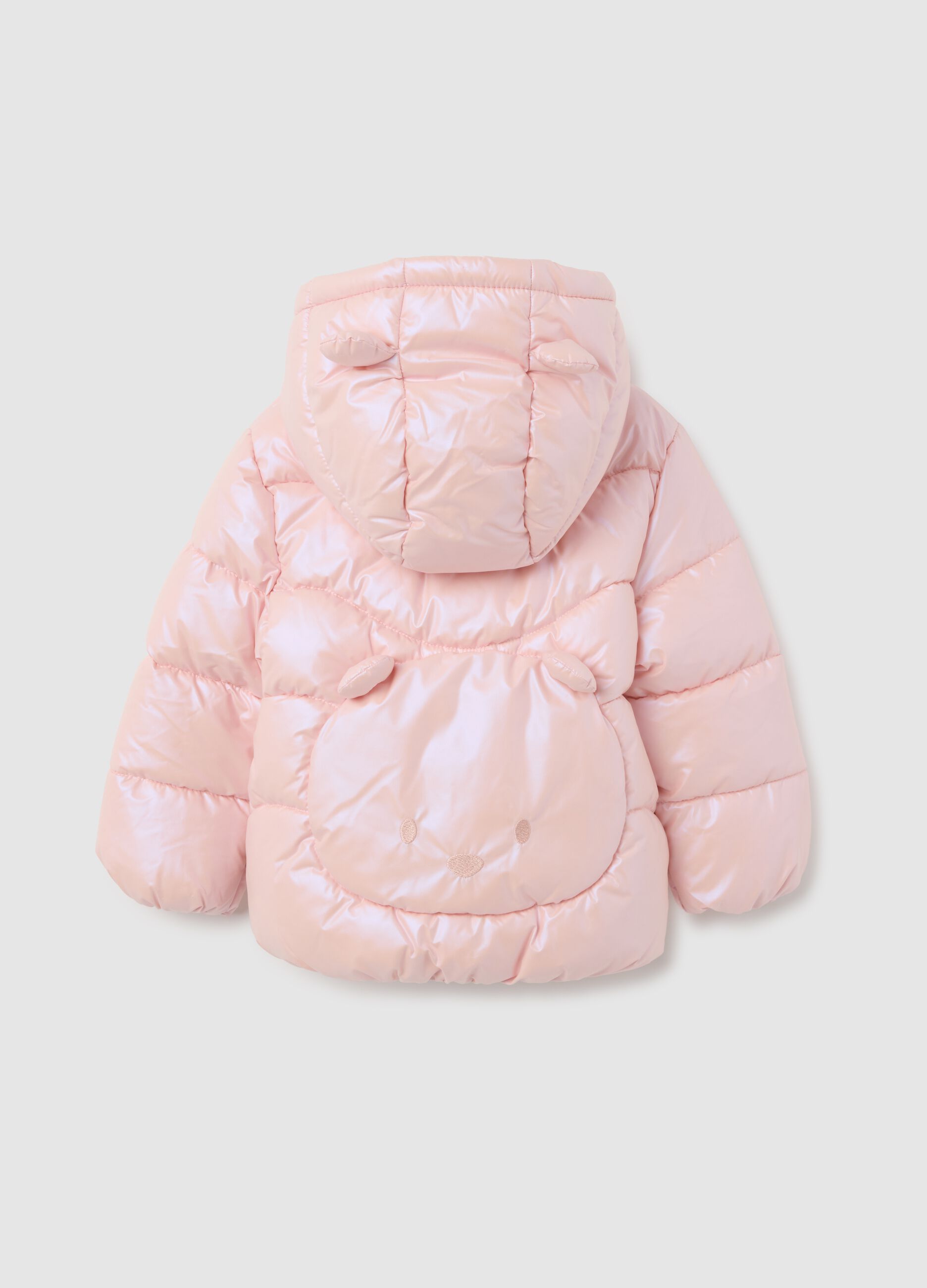 Pink padded jacket for girls regular fit