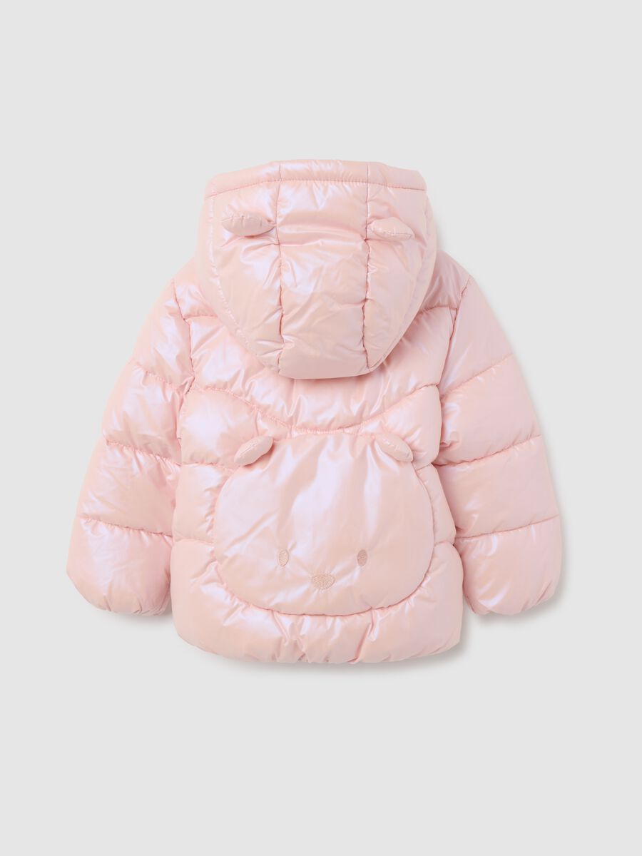 Pink padded jacket for girls regular fit_1
