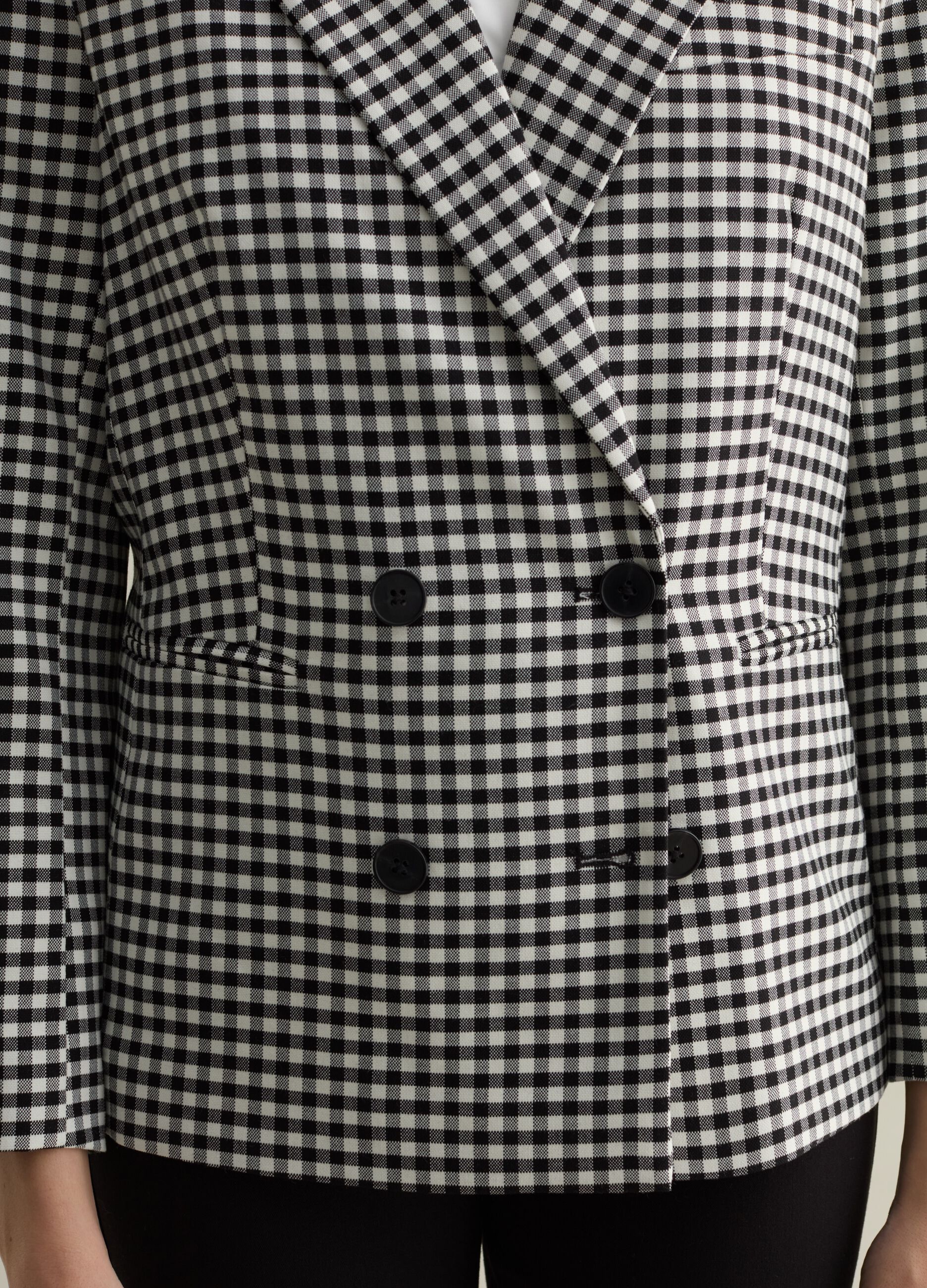 Gingham double-breasted blazer