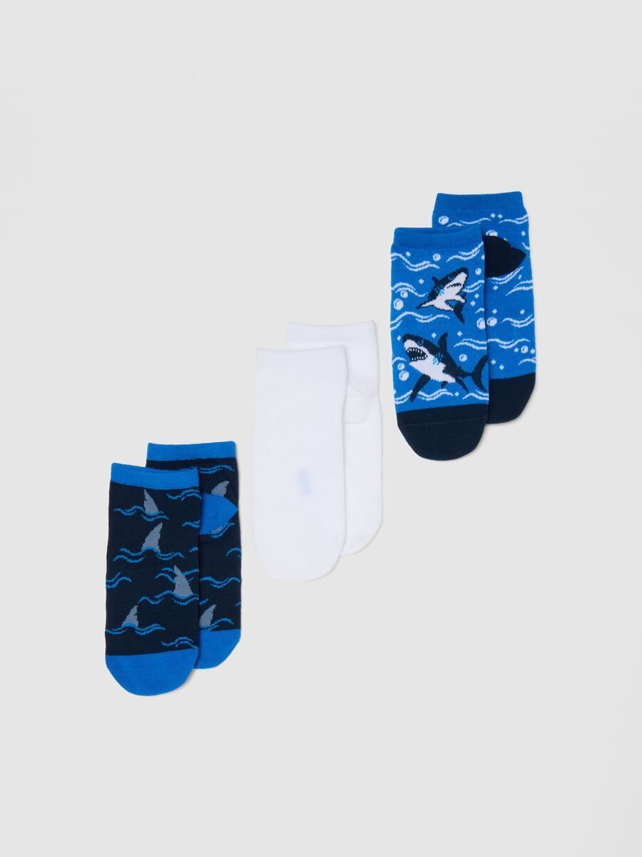 Tripack calze corte in cotone multicolor per bambini_0