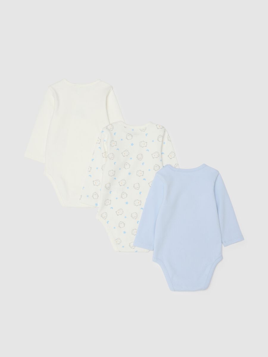 Tripack body multicolor da neonato in puro cotone con stampe_1