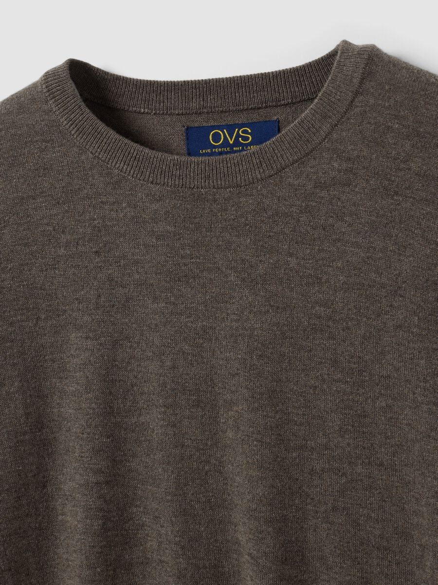 Grey crew-neck wool-blend jumper, regular fit_5