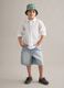 Sky-blue striped pure cotton Bermuda shorts_0