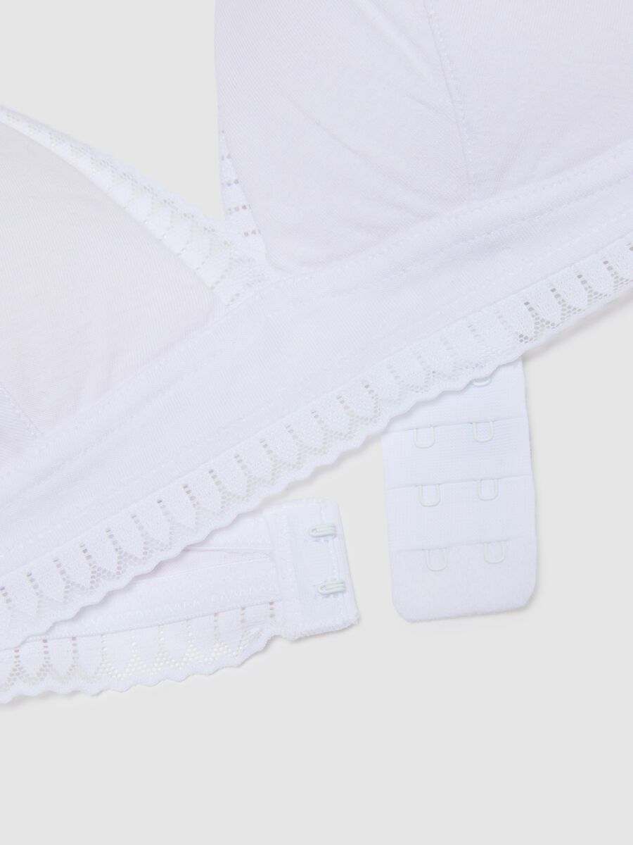 White stretch cotton triangle bra_5
