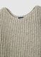 Beige cotton blend regular fit woven jumper with boat neck_5