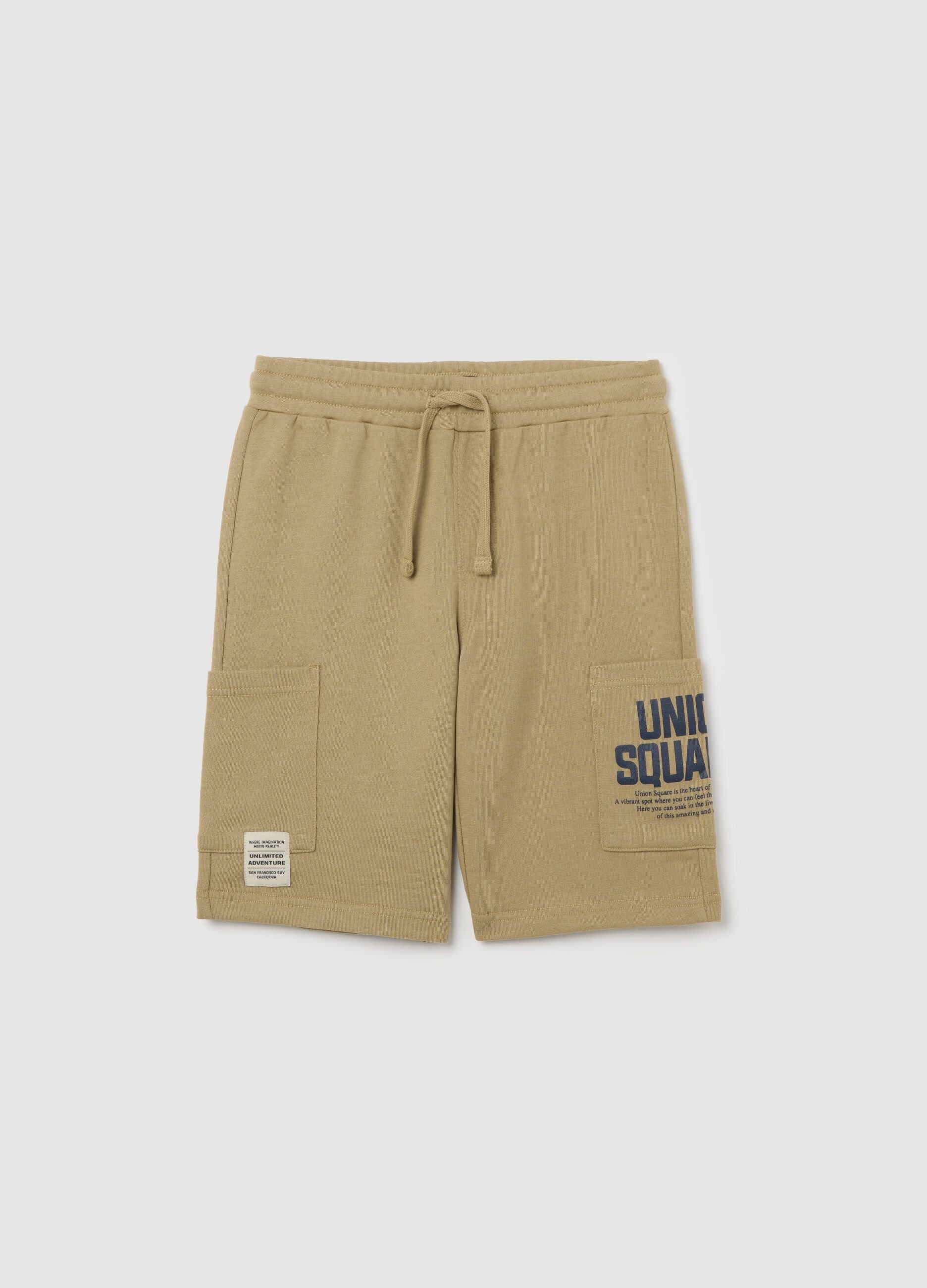Regular beige shorts in pure cotton for OVS Kids