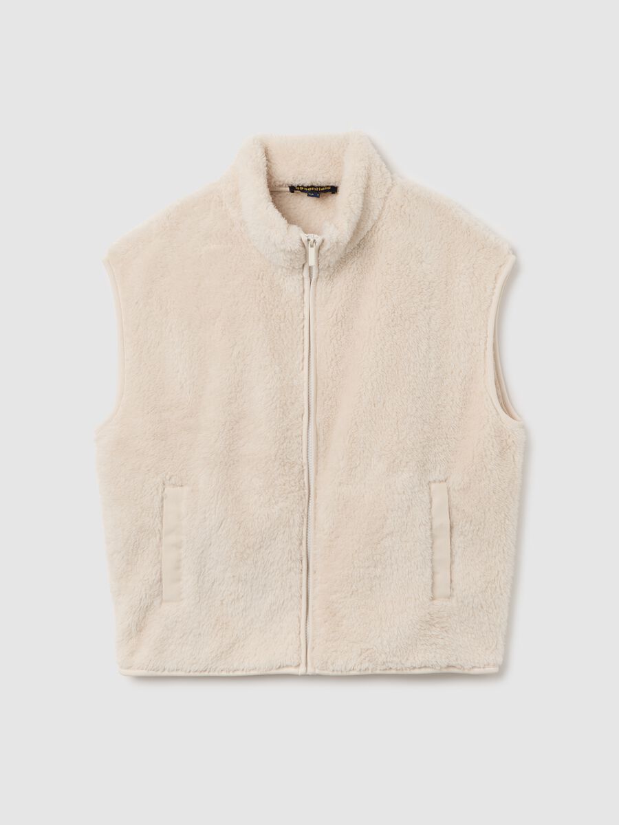 Beige regular fit gilet_4
