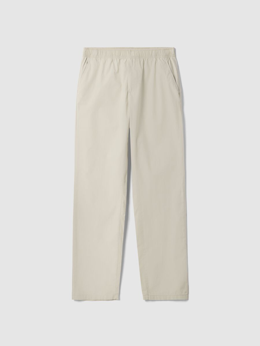 Pantaloni chino beige in puro cotone regular fit_4