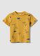 Yellow pure organic cotton boys&rsquo; T-shirt with car print_0
