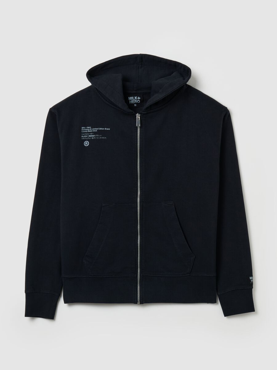 Full-zip sweatshirt with hood and print_4