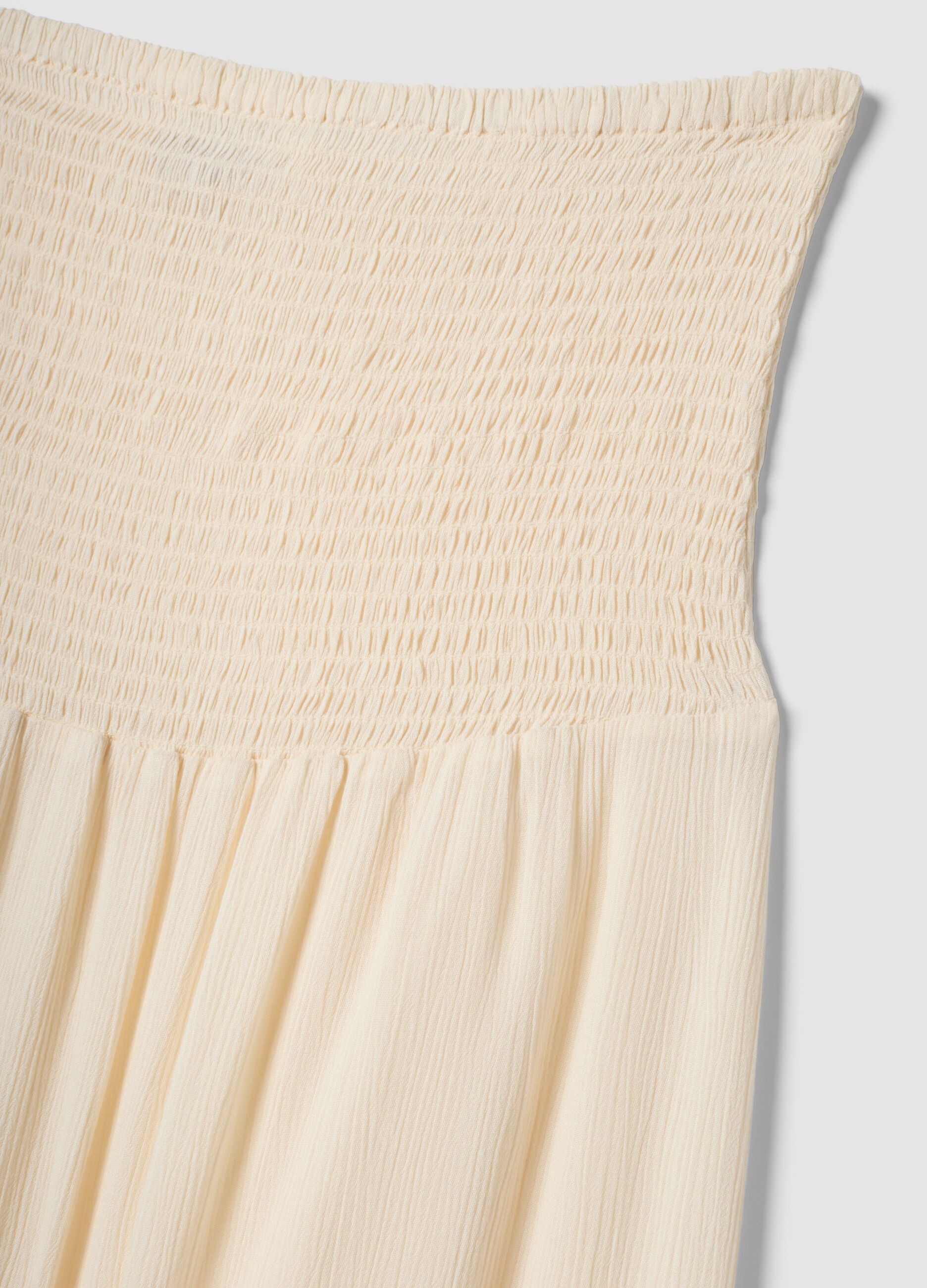 Beige maternity long skirt in pure viscose