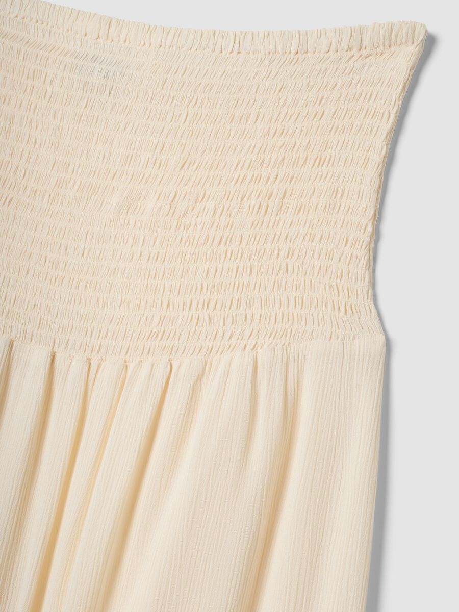 Gonna lunga premaman in pura viscosa beige con elastico alto_5