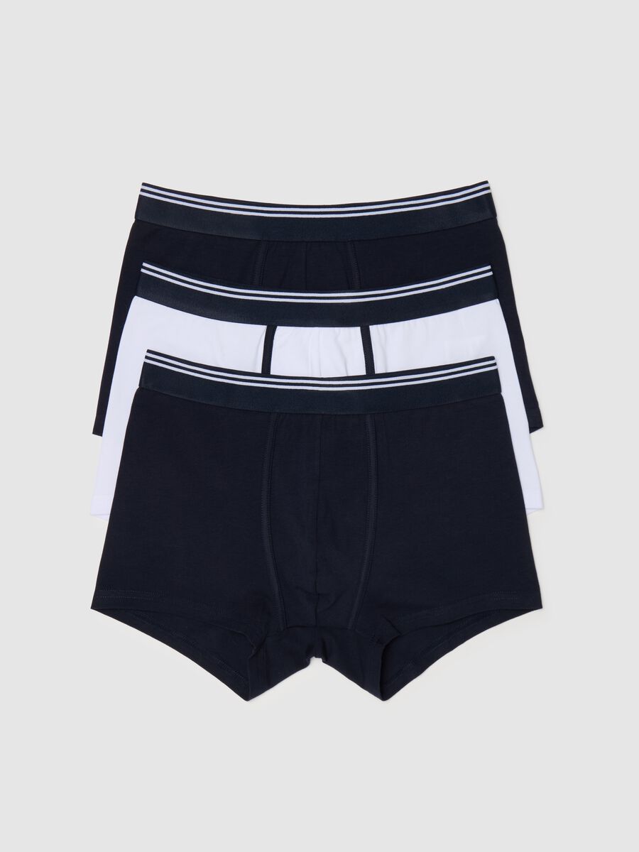 Three-pack boxer shorts in stretch cotton with striped detail_4