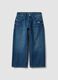Jeans blu in puro cotone baggy fit per bambino_0