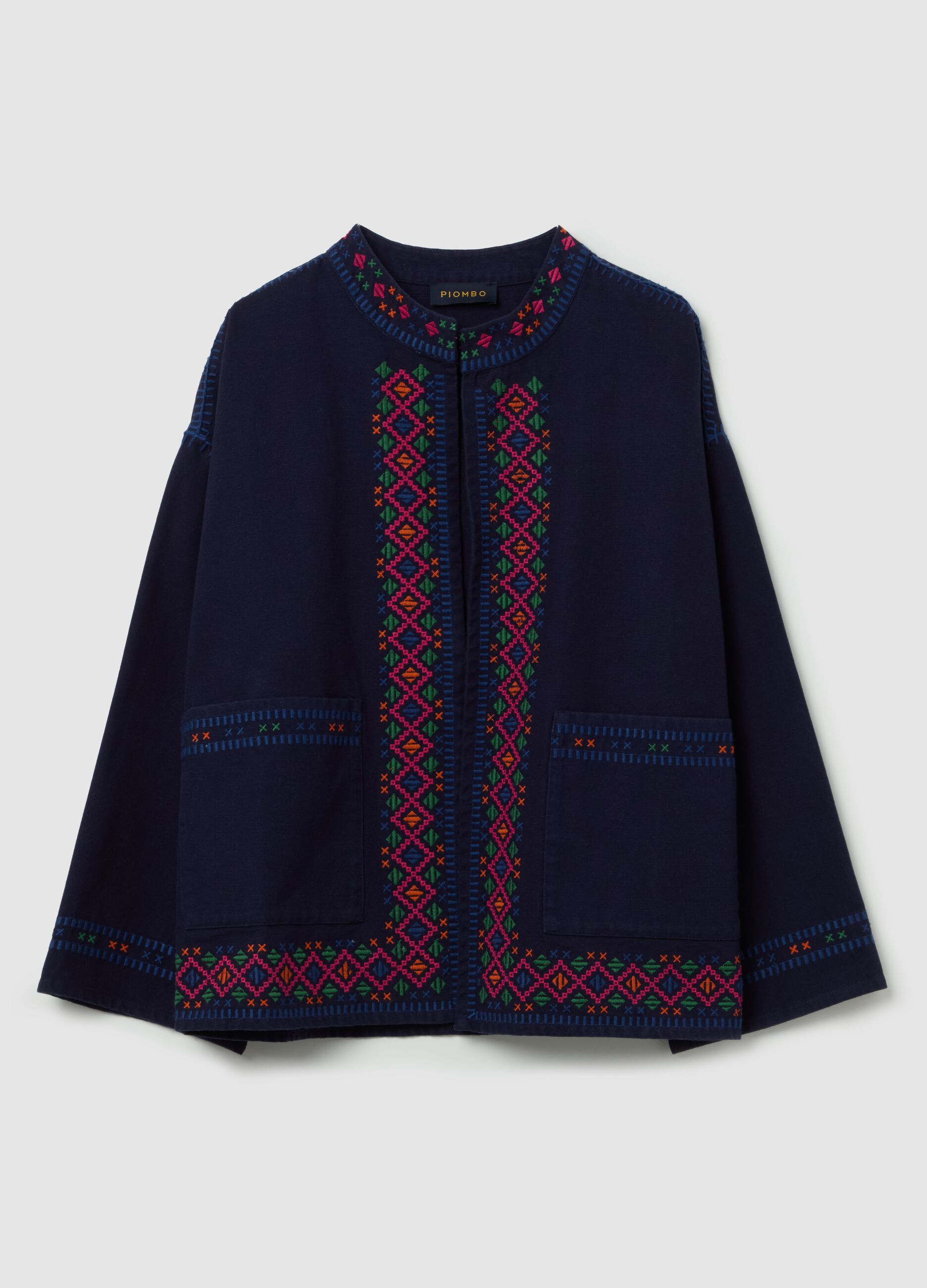 Giacca kimono con dettagli etnici