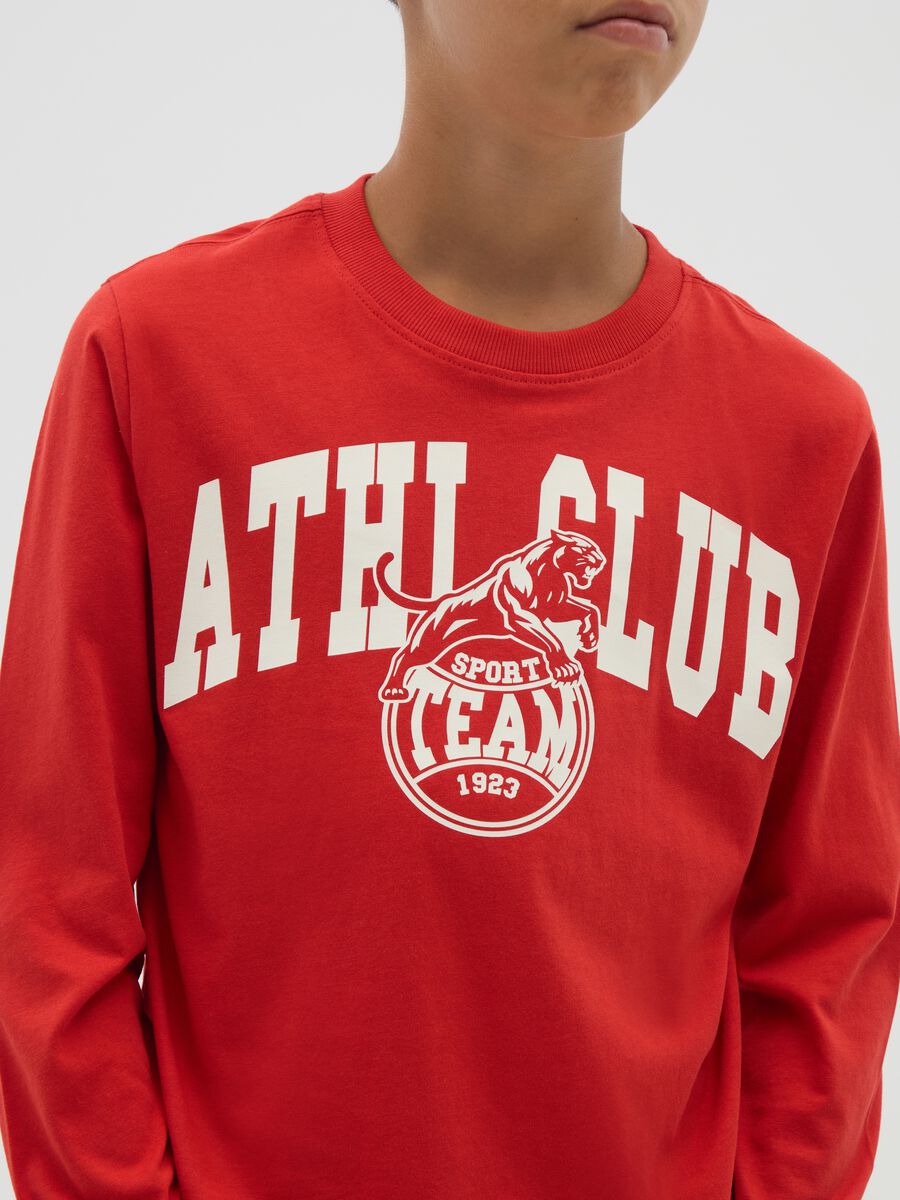 Boy's red cotton regular fit t-shirt_2