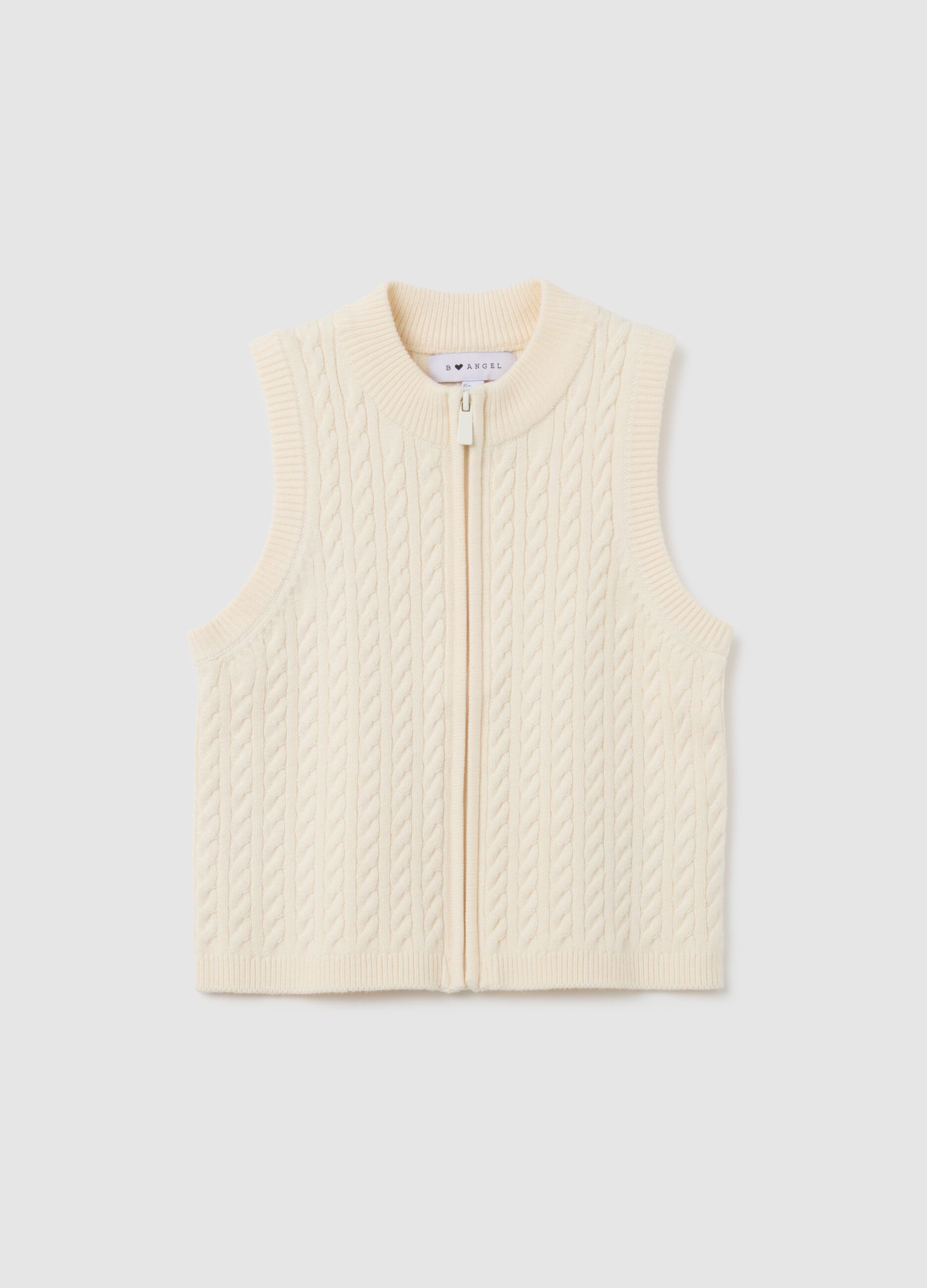Gilet in misto cotone beige regular fit