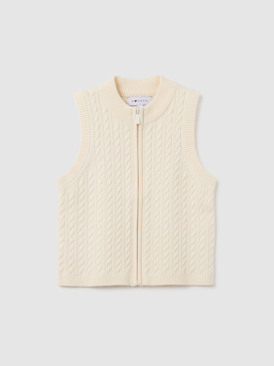 Gilet in misto cotone beige regular fit_4