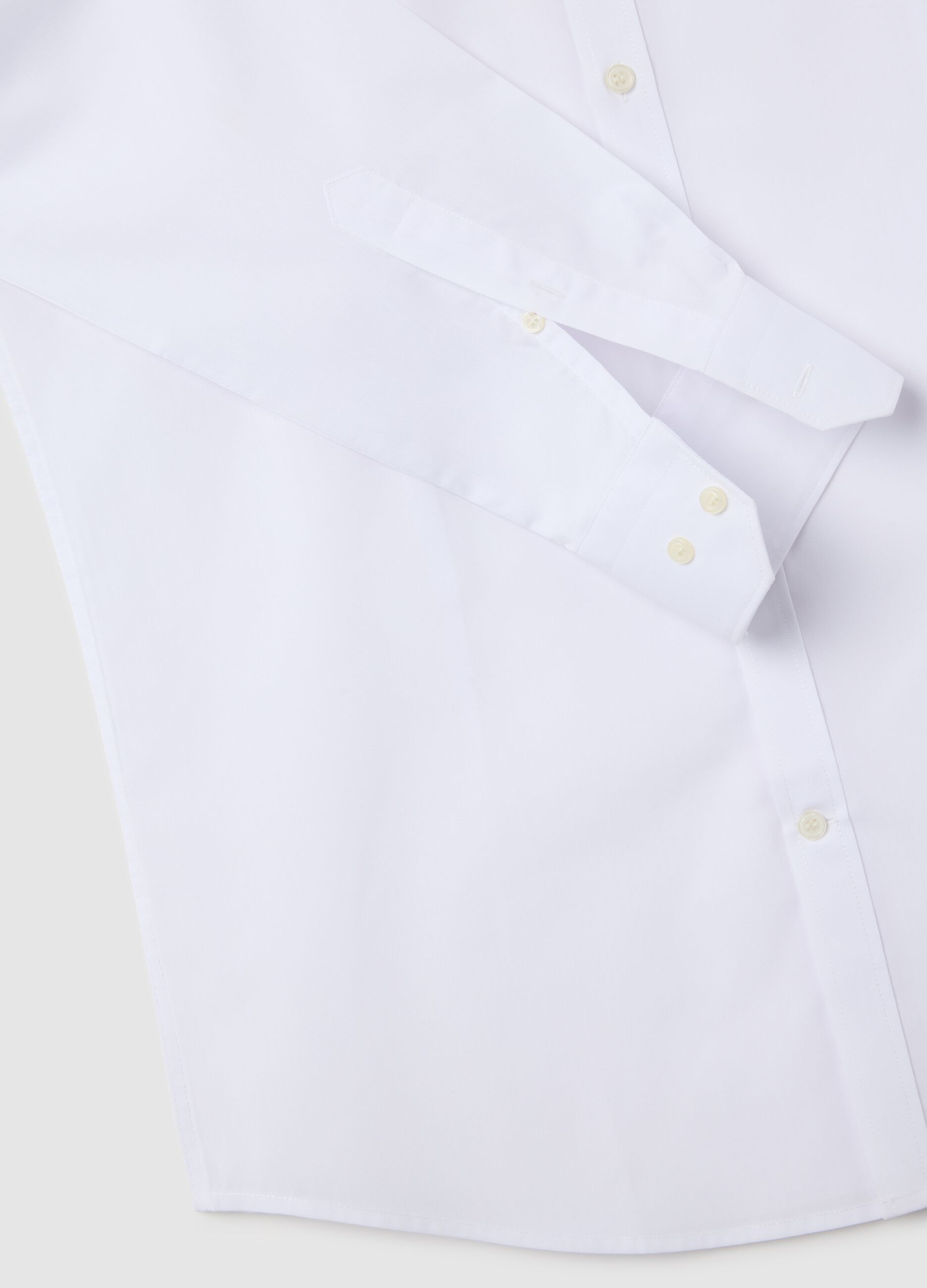 Men's White Cotton Blend Slim Fit Easy Iron Shirt