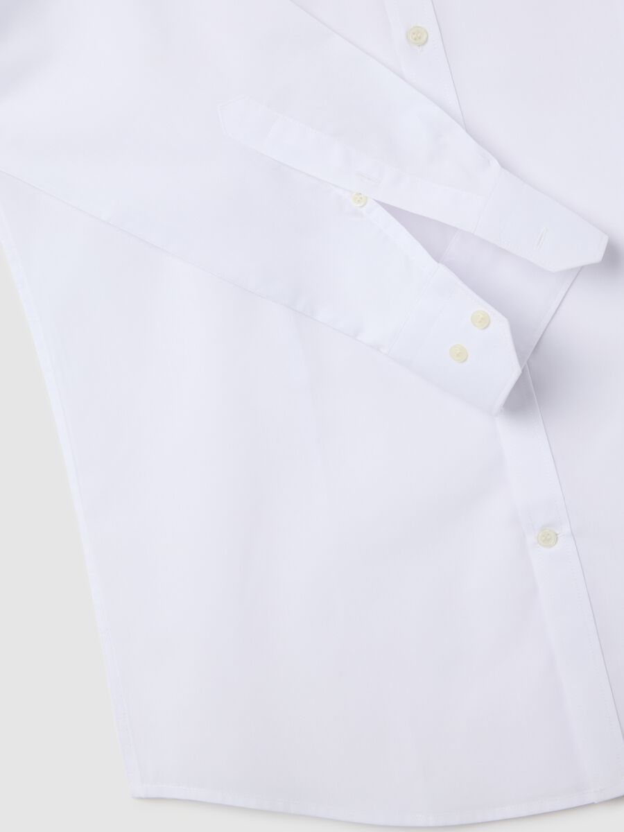Camicia da uomo bianca in misto cotone slim fit easy iron_5