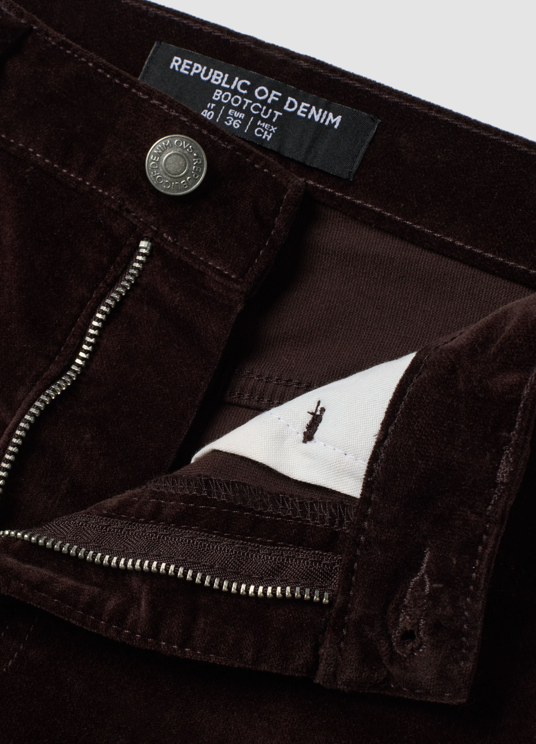 Brown bootcut stretch cotton jeans
