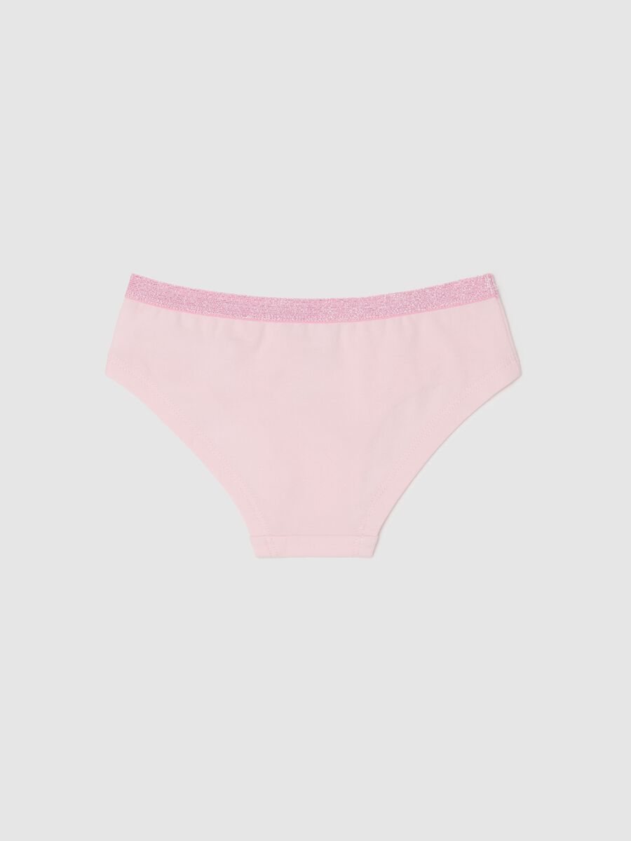 Stretch cotton knicker shorts with lurex and print_1